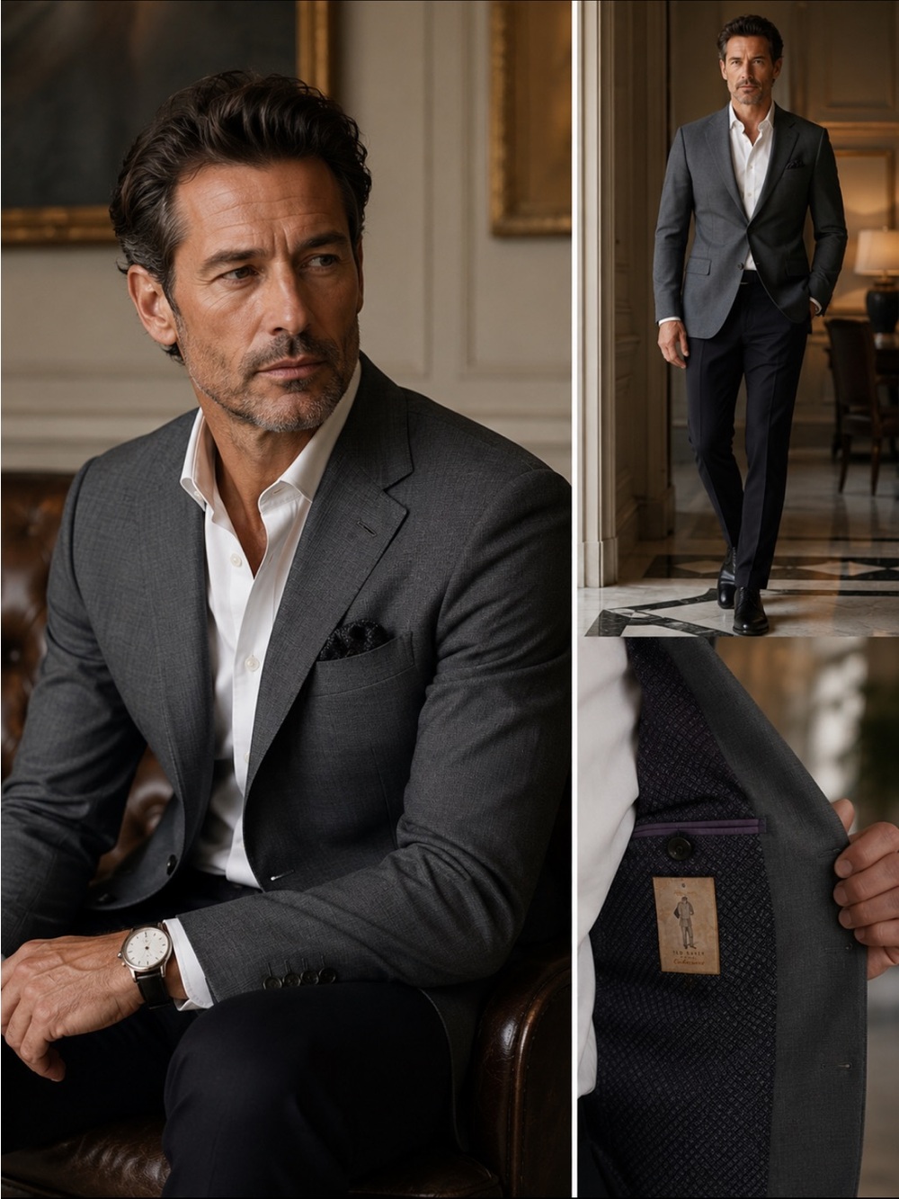 NWT Ted Baker London Endurance Men's Charcoal Gray Two-Button Sport Coat blazer